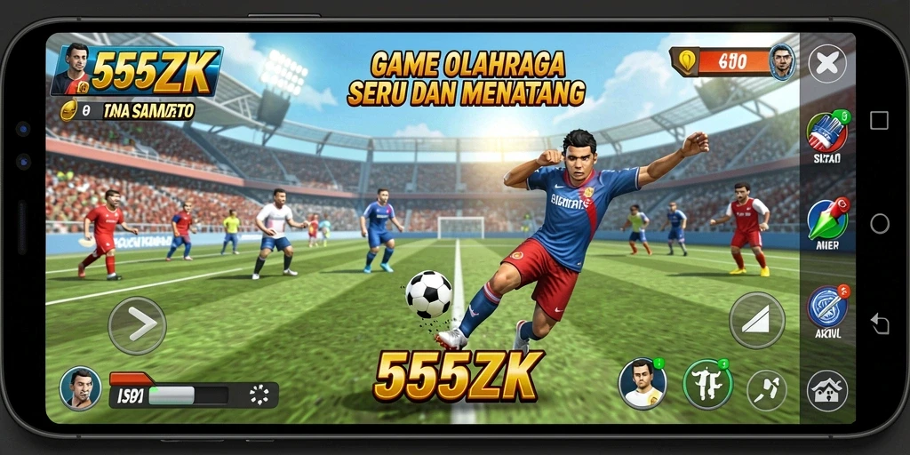 Screenshot gameplay 555ZK yang menampilkan aksi olahraga seru.