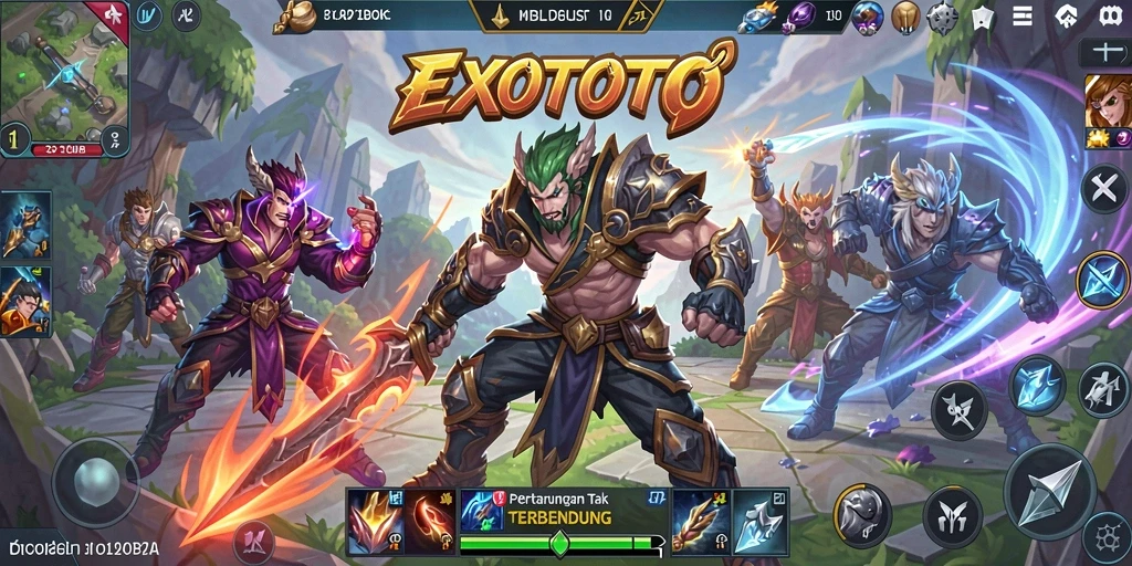 Gameplay seru dari EXOTOTO yang menampilkan pertarungan tim yang mendebarkan.