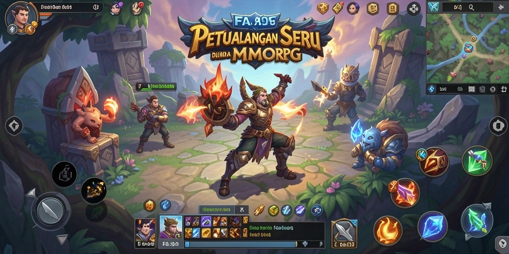 Screenshot utama FA99 menampilkan aksi seru dalam pertempuran MMORPG.