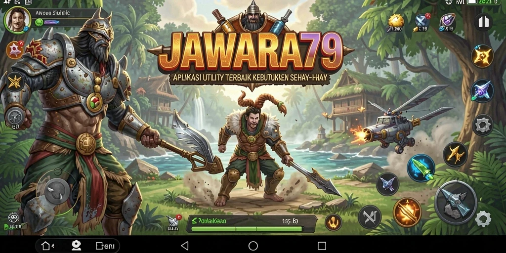 Tampilan utama JAWARA79 dengan antarmuka intuitif dan berbagai fitur pengguna.