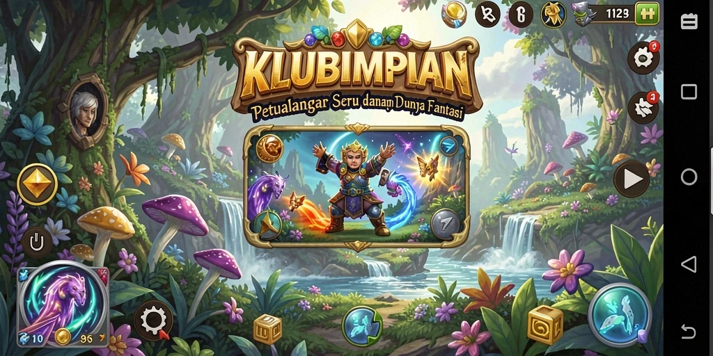 Tampilan gameplay seru dalam KLUBIMPIAN dengan aksi RPG epik.