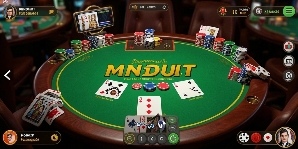 Gameplay seru di MNDUIT menampilkan poker yang mendebarkan.