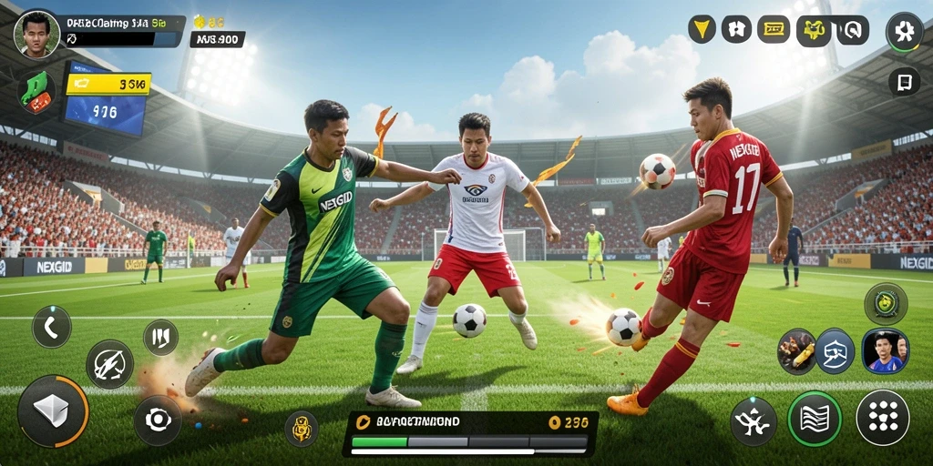 Tampilan gameplay mendebarkan di NEXGID dengan aksi olahraga yang seru.