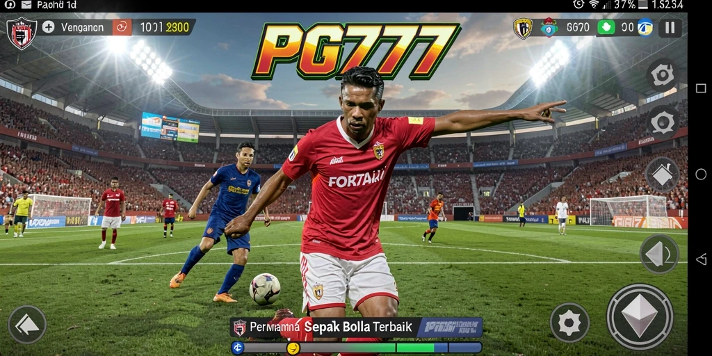 Tampilan gameplay PG777 yang menarik saat pertandingan sepak bola.