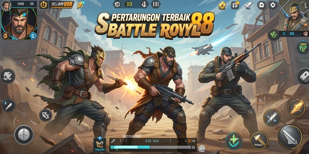 Screenshot menunjukkan aksi seru dalam pertempuran Battle Royale.