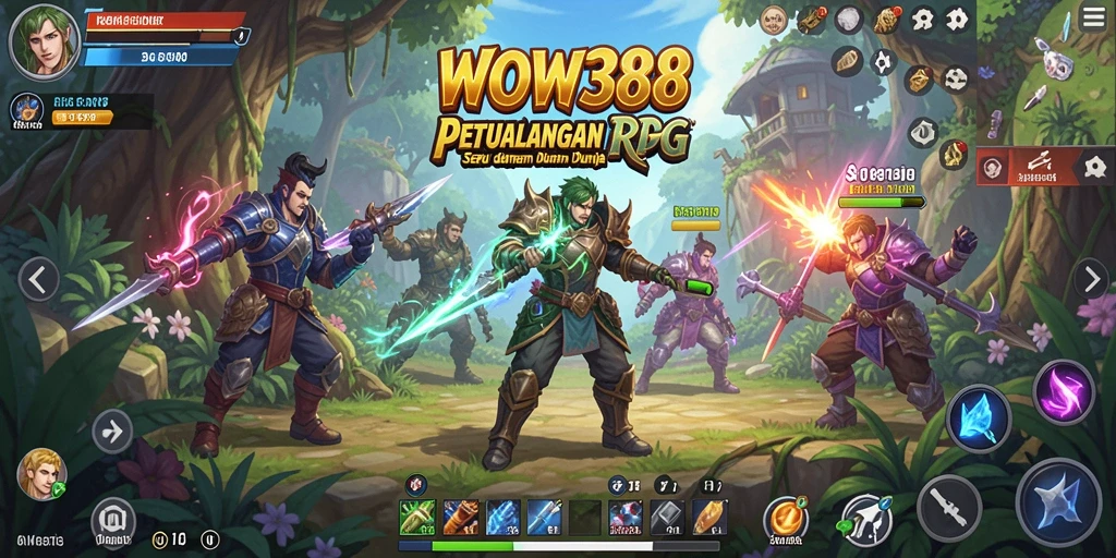 Tangkapan layar menunjukkan aksi pertarungan epik dalam game RPG.